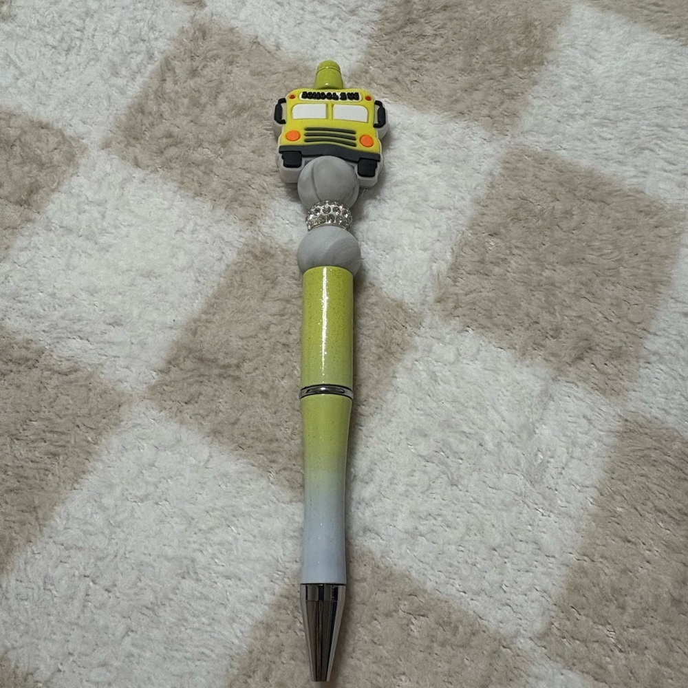 School Bus Themed Pen with Gradient Design
